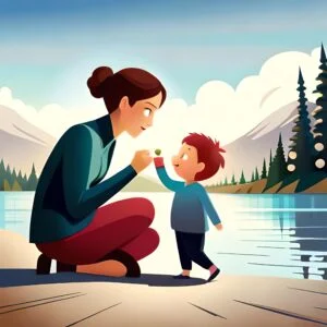 Dinámicas para padres e hijos, Madre e hijo practicando una actividad al aire libre.